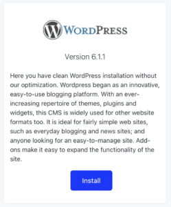 WordPress Installer on Websupport.sk